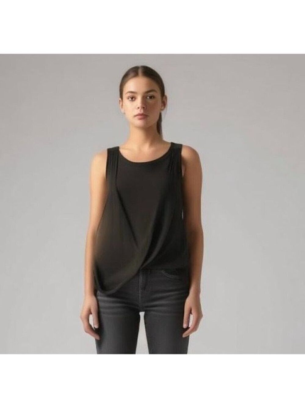 Simply Vera Vera Wang Chiffon Draped Top XS